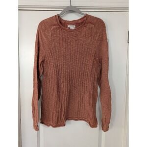 Carbon2Cobalt‎ Women's Knit Crew Neck Long Sleeve Top medium Coral Textured